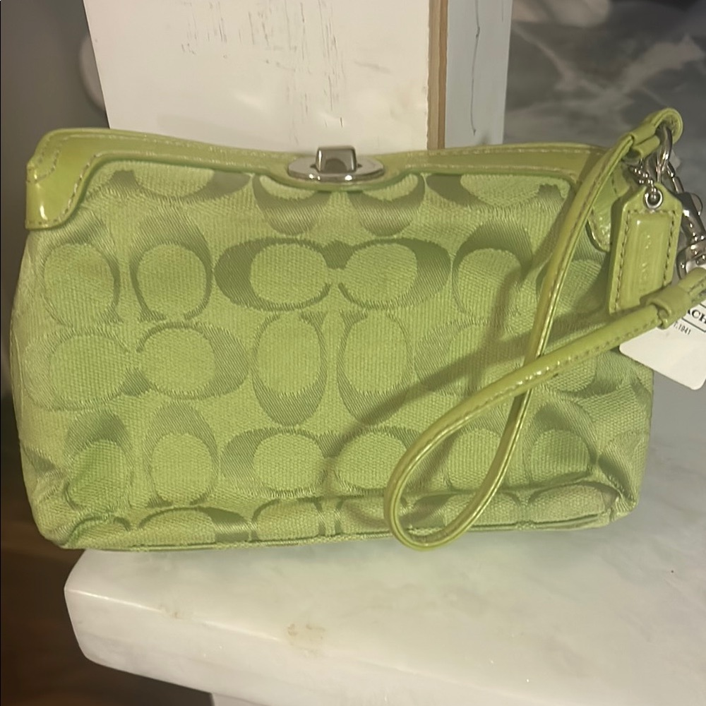 Coach Lime Green Clutch